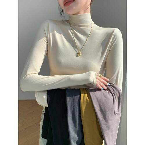 Girls' half high neck facial mask blouse, women's inner