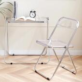 简约现代网透ins明方金属便携可折01叠桌红便携收纳办公学习书桌