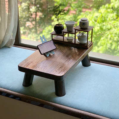 日式烧桐木飘窗桌榻榻米桌实木电脑桌小茶几矮桌子实木地桌炕几