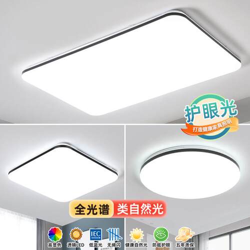 简约现代LED吸顶灯家用客厅灯长方形主卧室灯房间走道灯中山灯具
