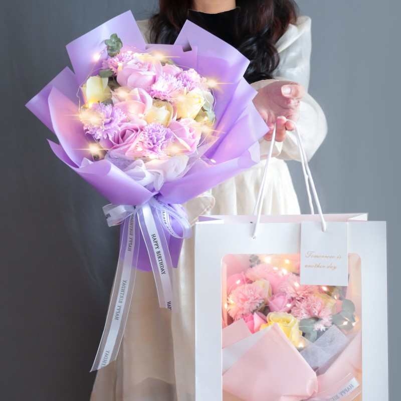 满天星干花康乃馨教师节花束送老师闺蜜妈妈生日礼物毕业季拍照