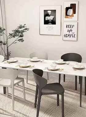 代家用塑料椅子现约餐桌椅简加厚北塑料牛角椅约休闲靠背椅洽RNX