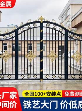 铁艺大门双开门乡村别墅家用庭院入户门农村自建房院子大门大铁门