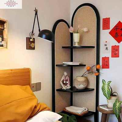 实木转角置物架转角柜三角柜墙客厅卧室多层落地角柜置物书架花架