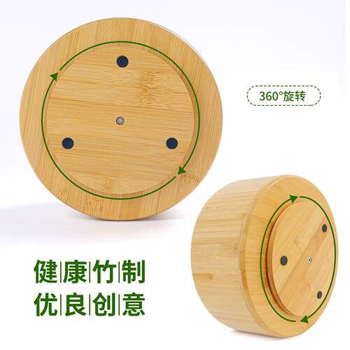 现货竹木旋笔筒收纳多物盒桌面马克笔转收纳筒格办L0316公桌储盒