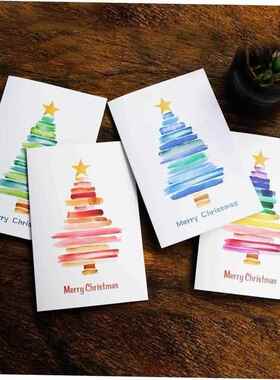 4pcs Christmas Tree Cards, Blessing Cards, Christmas Cards
