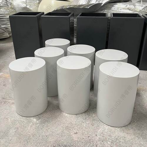 玻璃钢圆柱茶几户外花园圆形小凳子客厅阳台简约坐凳酒店休闲座椅