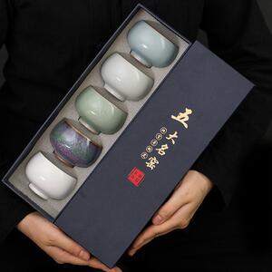 新款直销五大窑 品茗杯单杯陶瓷功夫茶具汝官哥定钧窑茶盏主人杯