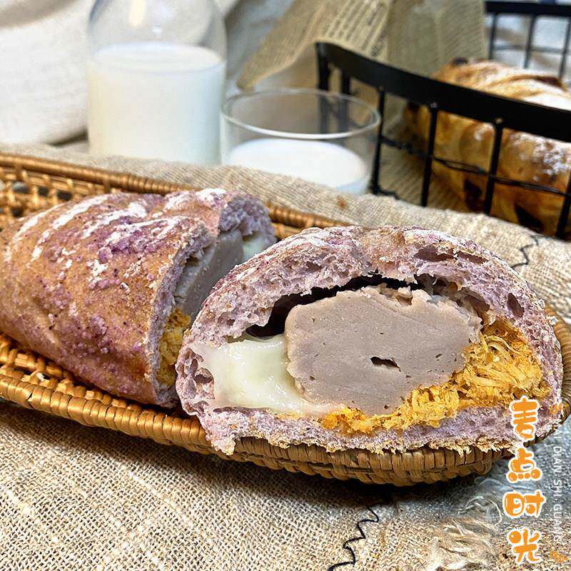 全麦面包芋泥麻薯肉松软欧包健身代餐早餐紫薯夹心面包零食饱腹