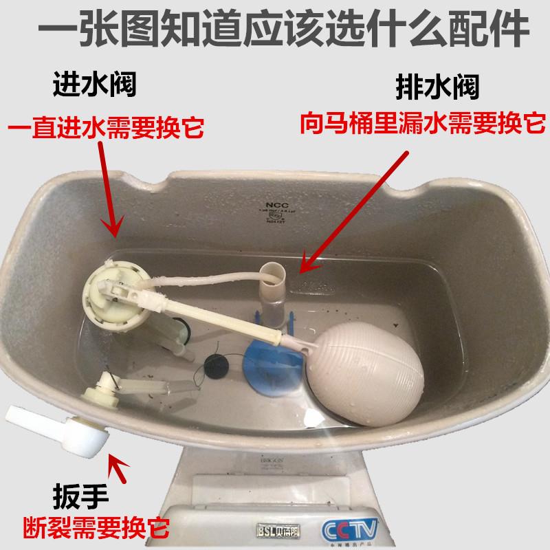 厕所老式马桶水箱件侧按排水阀进水阀带浮球式座便器节能通用