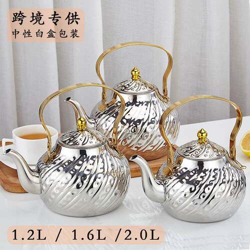 不锈钢烧水壶水壶锤纹茶壶提梁壶家用酒店蒸煮过滤泡茶壶大容量