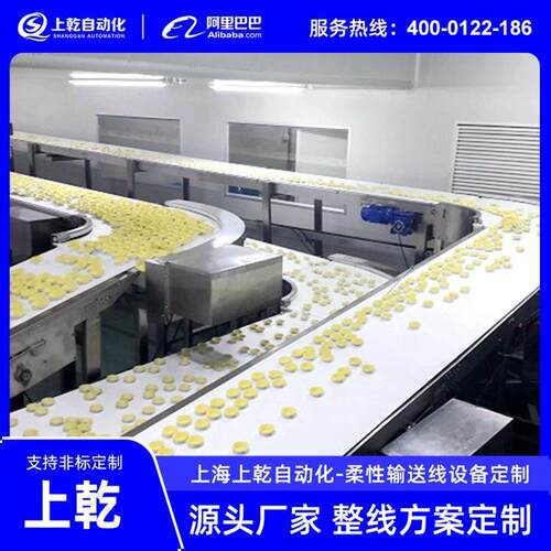 PVC/PU绿白色食品级轻型皮带输送机流水线蛋挞面包传送带机械设备
