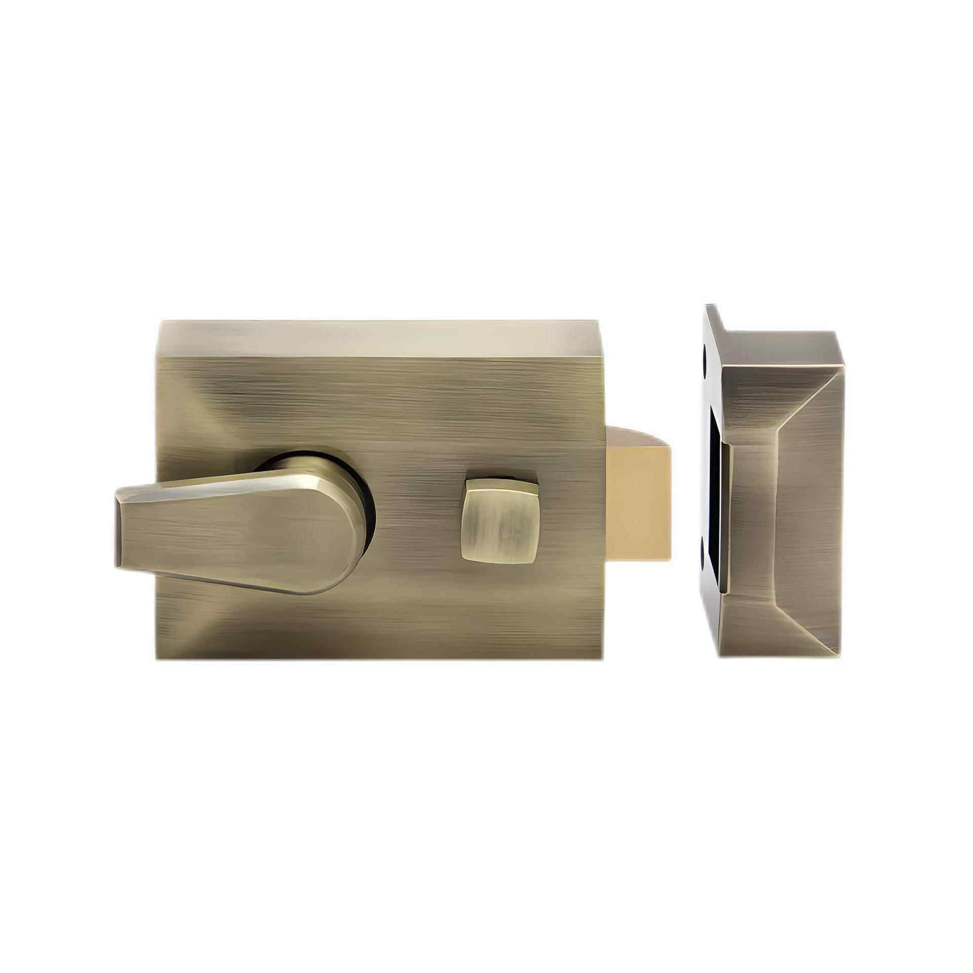 室内卧室通用防盗门锁锌合金金色老式外装木门锁牛头锁