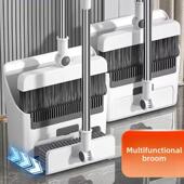 恒舒多功能扫帚簸箕套装 地板刷和地板刮板组合家用扫帚折叠收纳两