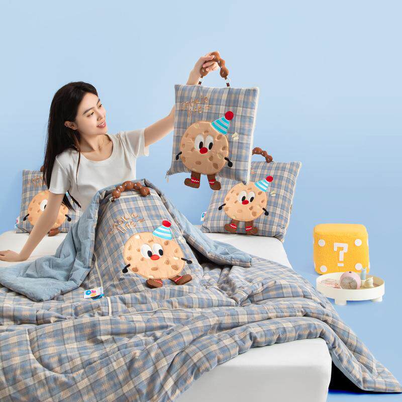 全棉手提款奇系列抱枕被曲2026新款抱枕毯子LN-全棉抱二一枕被睡