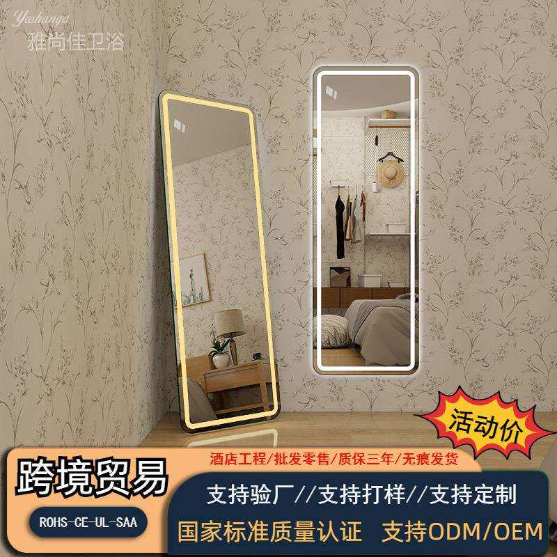 家用卧室全身镜悬挂式带灯穿衣镜感应多功能智能除雾试衣浴室镜子