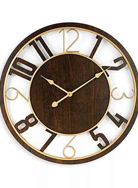 热卖temu钟表爆时款HRSK-001静创音意钟复古铁艺饰装欧式挂钟