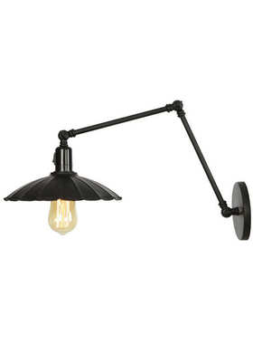 【BK系列】卧室床头酒店工程灯餐馆长臂双节复古哑黑带开关壁灯