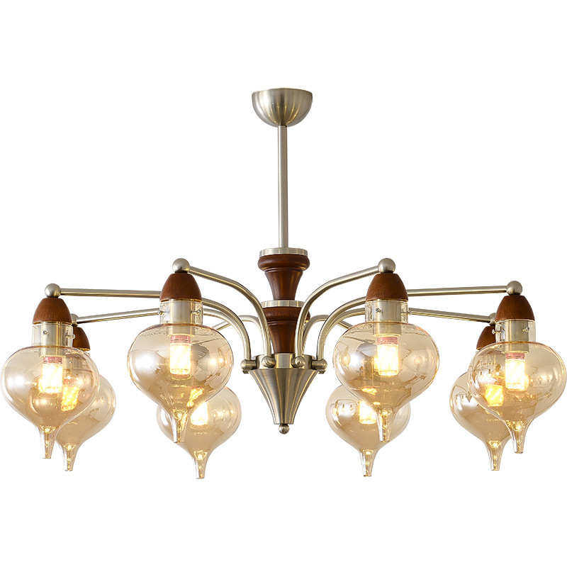 法式中古客厅美式复古高级感吊灯卧室餐厅书房南洋风实木玻璃主灯,家装灯饰光源,客厅吊灯,淘宝优惠券,粉丝福利购,淘宝优惠卷