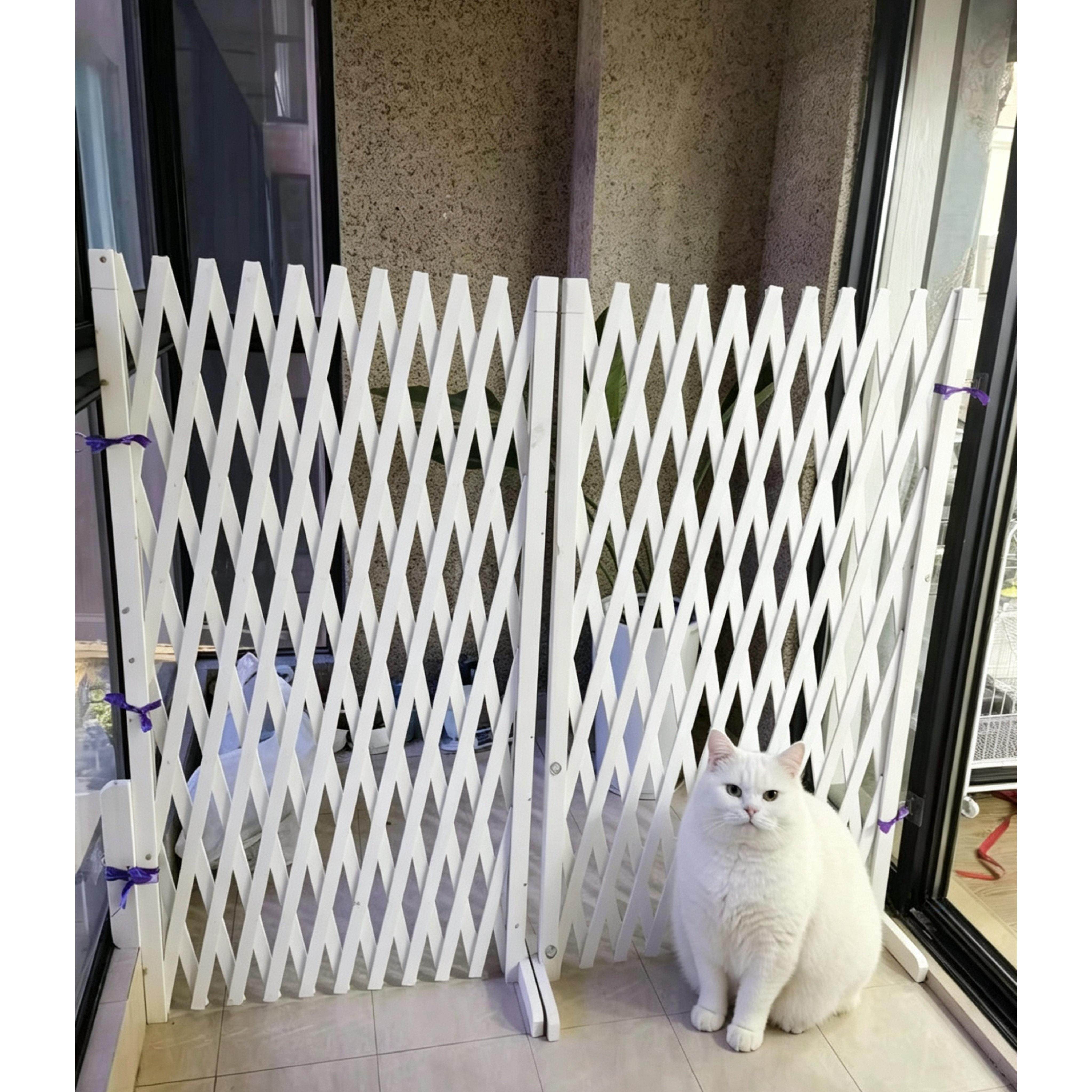 宠物围栏狗笼隔断拦狗栅栏阳台隔离门可伸缩栅栏门挡狗挡猫护栏