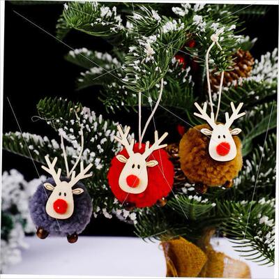 Christmas felt deer pendant Elk Lamb pompon gift