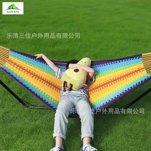 跨境供加大状玛雅吊床 户外露营秋千多专人野餐闲防网侧107翻休吊
