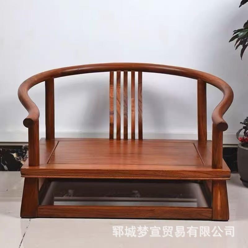 席地榻榻米圈椅中式实木靠背椅无腿座椅炕椅飘窗椅老榆木榻榻米椅