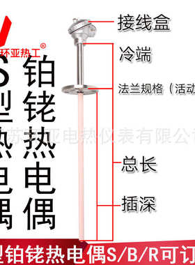 b130铑铂10热电偶亚-铂环铑/wrr/热电偶型wrp/型s/热电偶热电偶/r