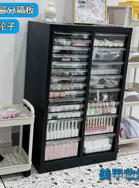 美甲纳柜美甲店甲油胶多层平底4件柜抽屉式带轮收落IMA地式样a品