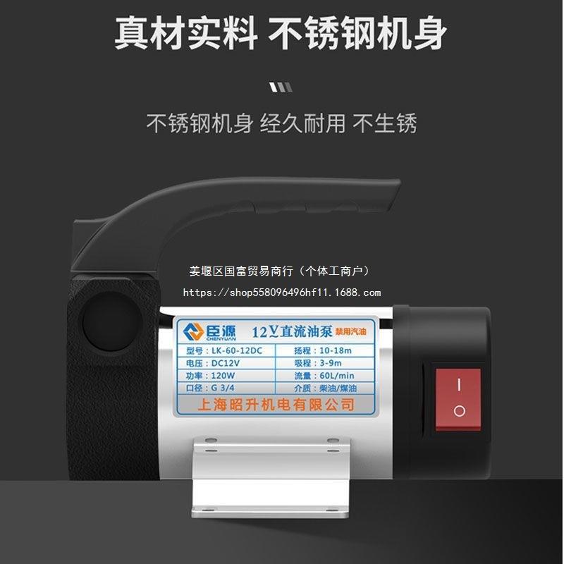 臣源电抽油泵柴加油小型12V24V20V伏自动油机自吸泵直2流抽BLK动