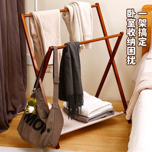 简易晾衣架落地折叠阳台晒衣服架子家用卧室家用晾衣杆折叠挂衣架
