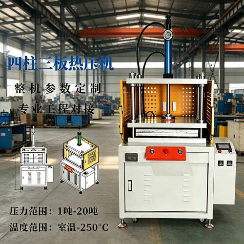 三板四柱液压机上下模具加热自动挤压成型电动冲压小型精密油压机