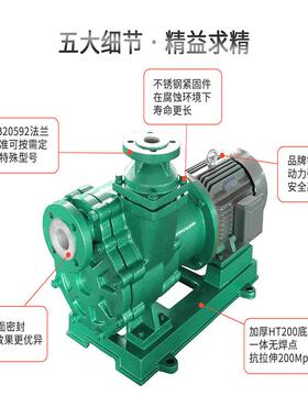 江南ZCQ40-32-125化工液体磁力泵 浓缩机纯水泵 耐腐塑料自吸泵