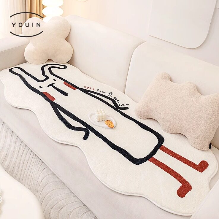 不规则毛绒沙发垫冬季扶手盖布多功能盖巾套罩防滑异形沙发坐垫子