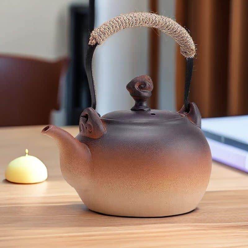 陶瓷烧水壶煮茶壶煮茶器新款陶土烧水泡茶专用黑晶炉围炉煮茶花茶