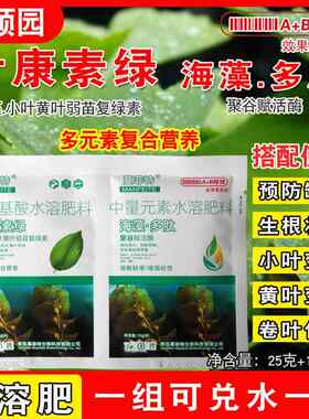 叶康素绿海藻小叶黄叶弱苗复绿素海藻多肽多元复合预防缺素叶面肥