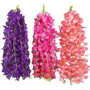 仿真紫藤花串绣球花串洋兰花串壁挂花绢花假花藤条婚庆假花装饰花