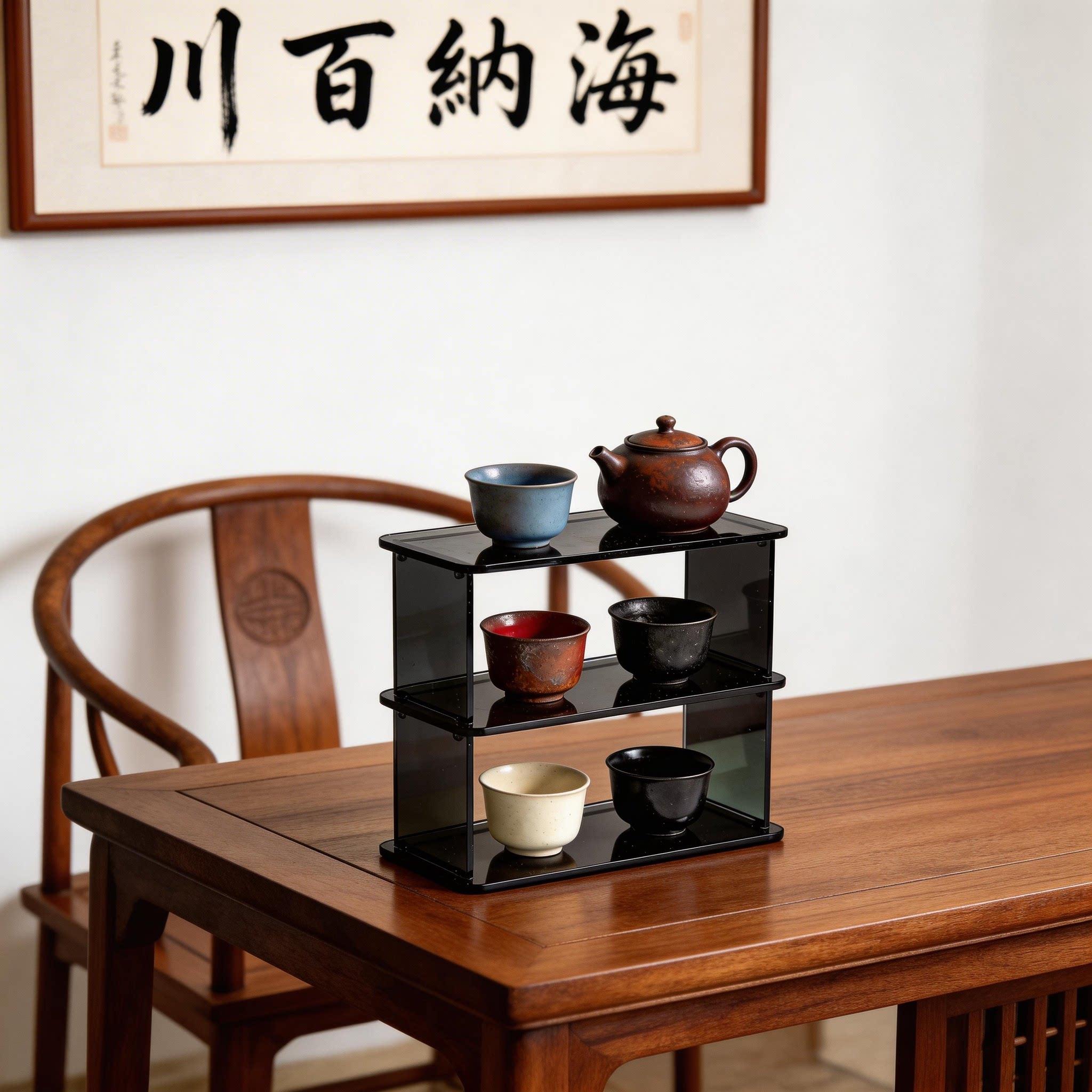 简约风亚克力杯架多层收纳架桌面整理置物架大容量分层展示储物架