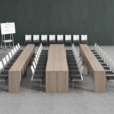 简培训桌长条桌条约现课代学校桌演讲形桌子组合会议桌多人组培训
