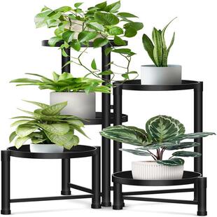 跨境多层花架落地式 饰置物架客厅铁艺阳台盆景花盆架子 绿萝室内装