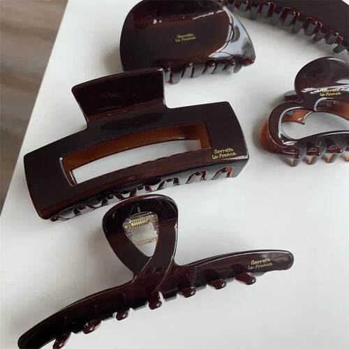 Muweordy Brown Hair Clips Acetate Hair Claw Clip Chocolate-c