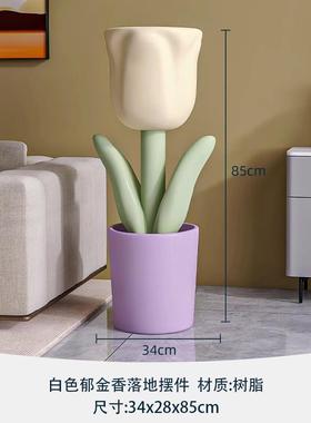 高档初客见家居北件欧郁香金落地花瓶摆厅电视柜旁边网红小清新大