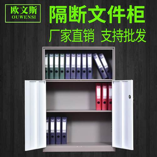 钢制小文件矮柜办公隔断储物柜简约收纳铁皮文件柜档案柜厂家