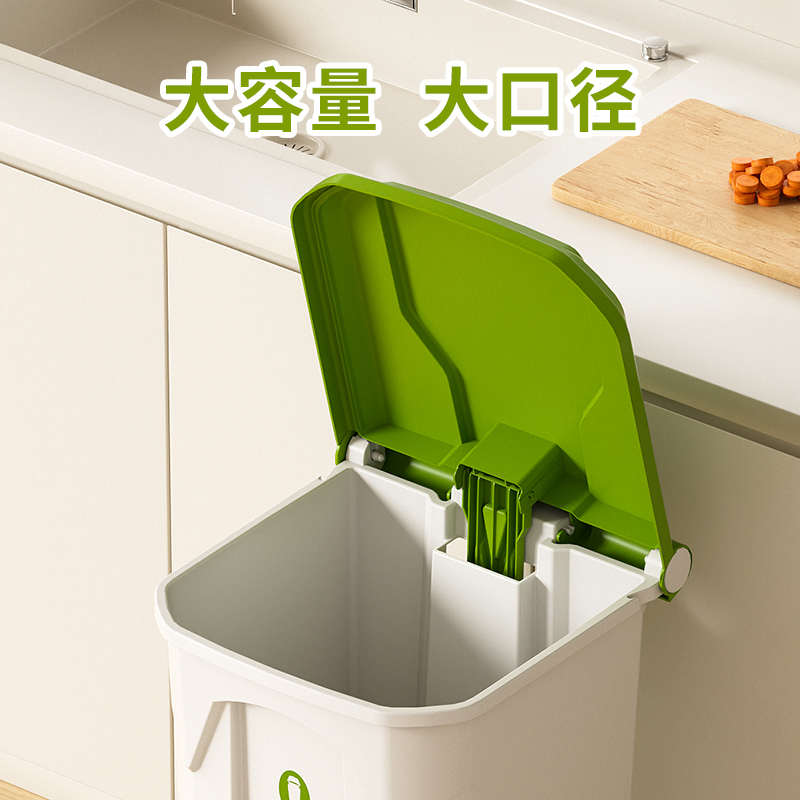脚踏式垃圾桶脚踩带盖高颜值商用大容量户外家用大号餐饮厨房白色