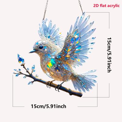 Bird-shaped acrylic hanging ornaments for courtyard非立体