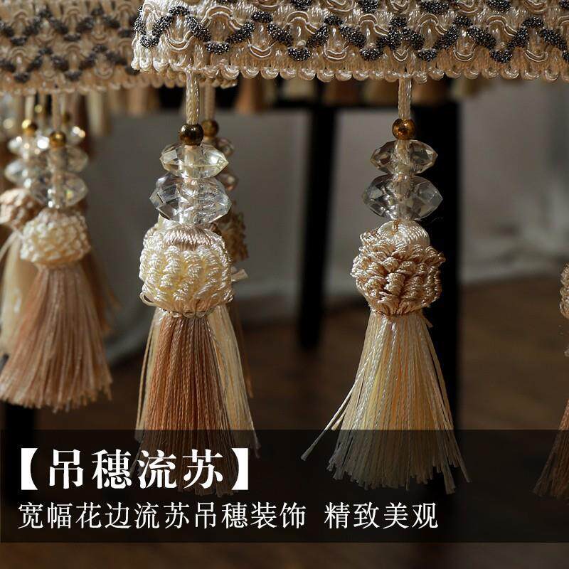 新中式WJE圆桌高端奢华餐桌布布圆形家用2026新款布奢轻圆茶几台