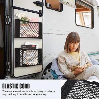4/8Pcs Storage Net Car Trunk Double Elastic Velcro Storage