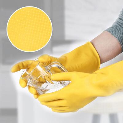 Thickened Cowhide Latex Rubber Gloves, Durable Labor Protect