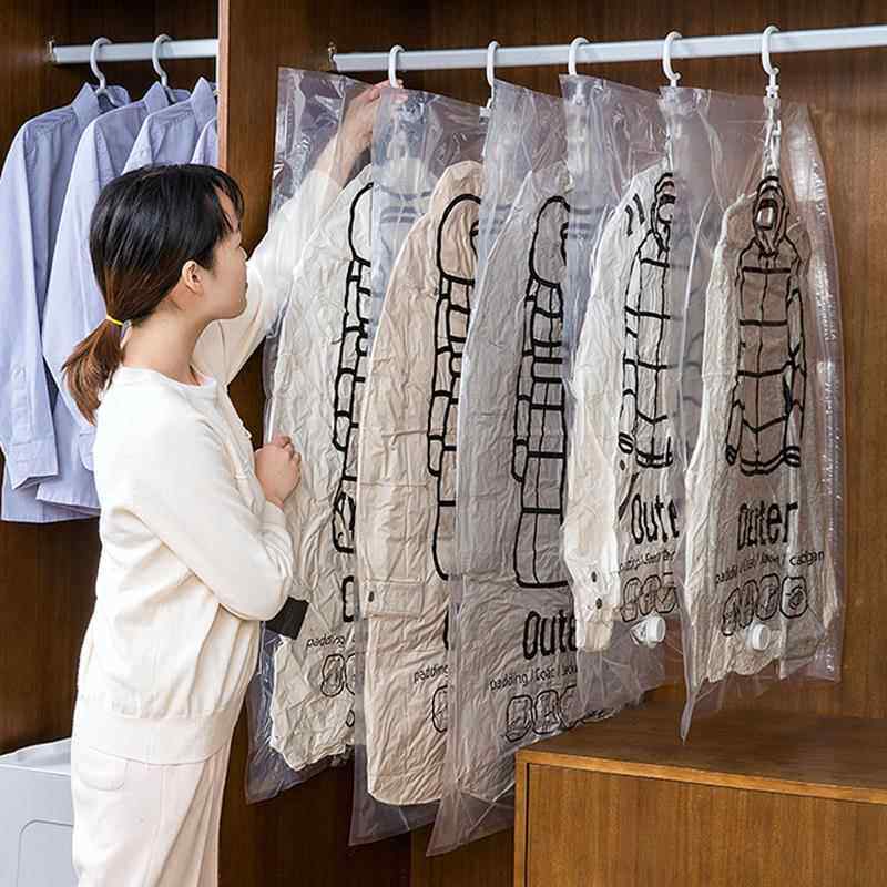 日本羽绒服抽真空压缩收纳袋挂式