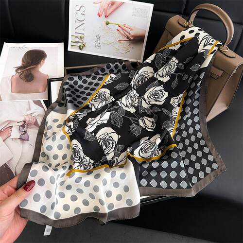Women faux silk 70cm professional scarf围巾女彷真丝70cm职业
